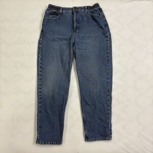 90s L.L. Bean Jeans Women's 14P Original Fit Relaxed Straight Elastic Waist Blue